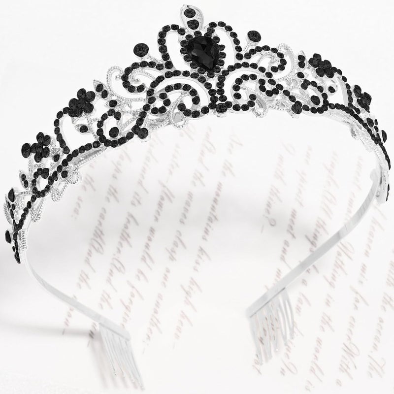 TAROSE Crowns for Women, Queen Crystal Gold Silver Tiaras with White Rhinestone and Combs, Goddess Crown for Wedding Bride Birthday Princess Bridal Shower Hair Accessories for Women - Image 2